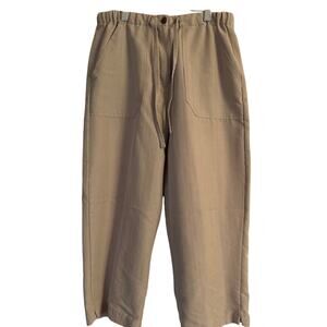 GUC Vintage La  Cabana Women's Tan Cropped Capri Pants Drawstring Pockets Small